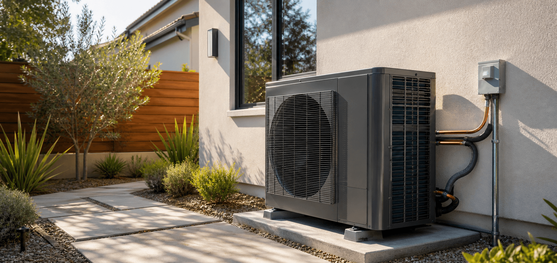 New outdoor HVAC installation beside a Sherman Oaks residential home
